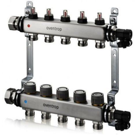 OVENTROP Heizkreisverteiler Multidis SFQ mit Q-Tech mit integrierten Durchflussindikatoren im Vorlauf, 8 Kreise, 1404958
