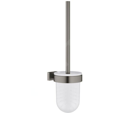 GROHE Garniture porte-brosse WC Essentials Cube 405131 Montage mural hard graphite brossé, 40513AL1 (1/3)
