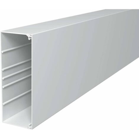 OBO Bettermann Goulotte murale et de plafond avec perforation de fond 80x210x2000 polychlorure de vinyle blanc pur RAL 9010, 6191312