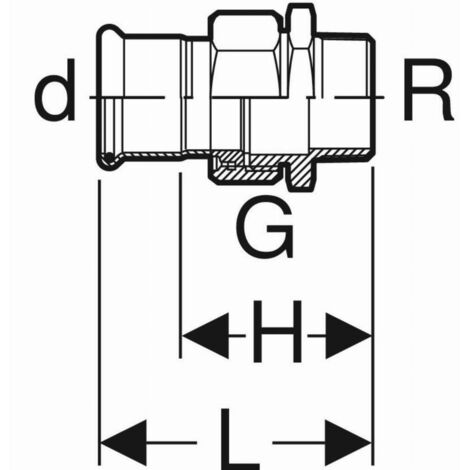 Geberit Mapress Cuivre Raccord de transition avec filetage extérieur, DN 50, dø 54 mm, 65538 (1/3)