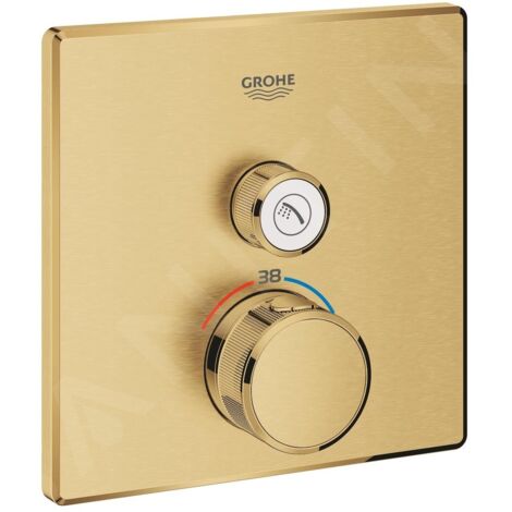 GROHE Thermostat Grohtherm SmartControl 29123 carré Corps encastré 1 robinet d'arrêt cool sunrise brossé, 29123GN0 (1/4)