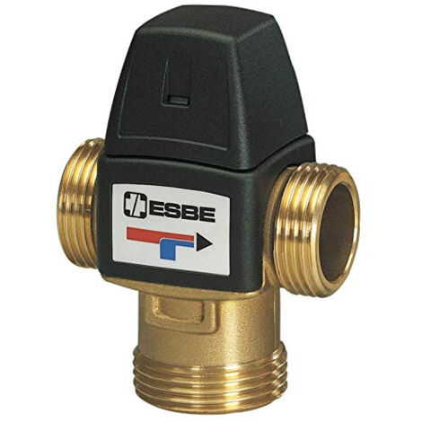 Mitigeur thermostatique de douche 35-60 °C – Laiton DZR résistant – Raccord filetage mâle DN 25 – Protection contre brûlures – Esbe