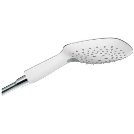 Hansgrohe – Pommeau de douche 150mm 3 jets RainAir/CaresseAir/Mix – Finition blanche et chromée – Économie d'eau Ecosmart – 26551400