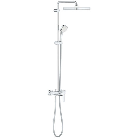 Grohe – Système de douche Tempesta 250 Cube – Mitigeur monocommande mural – Douche de tête Rain – Flexible Rotaflex 1.750mm – Finition chromée (1/6)