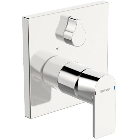 HANSA Mitigeur monocommande Set de finition pour bain/douche HANSASTELA 8784 Rosette carrée avec dispositif de sécurité Chrome, 87843073 (1/2)