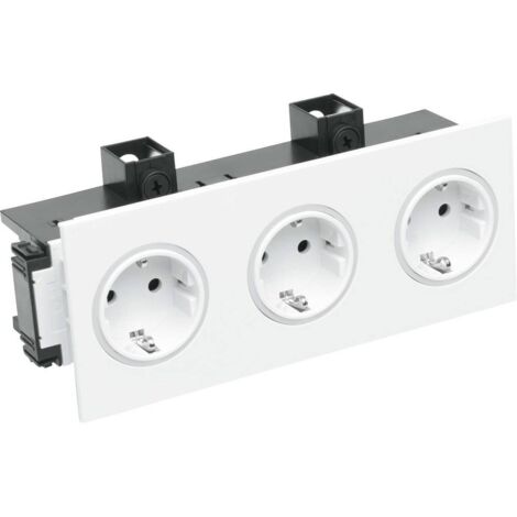 OBO Bettermann Prise SIGNA IN triple RAL9010 206x82x71 blanc pur RAL 9010, 6121032 (1/2)