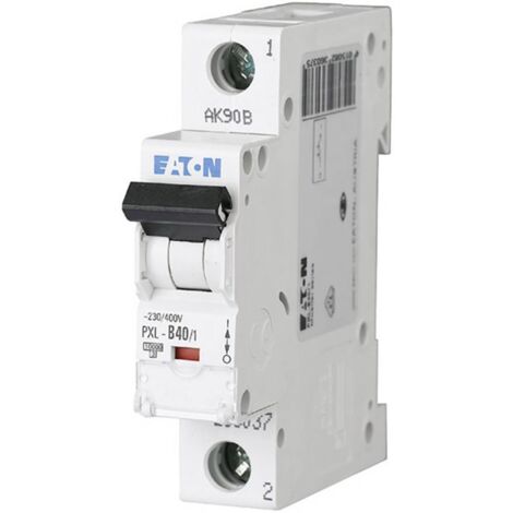 Eaton Disjoncteur miniature (MCB), 40 A, 1p, Caractéristique : B, 236037 (1/2)