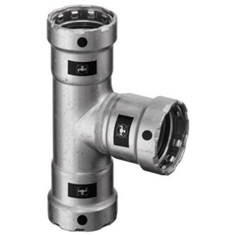 Viega Megapress-Té, DN 25 Acier non allié, revêtement zinc-nickel modèle 4218, 695040 (1/5)