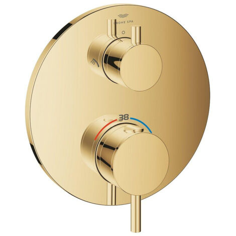 Grohe Atrio Mitigeur thermostatique 2 sorties avec inverseur douche de tête / douchette Doré, 24358GL0 (1/3)