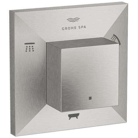 Grohe Allure Brilliant Inverseur 5 voies (2 entrées, 3 sorties) Finition inox brossé infinity, 29399DC0 (1/3)