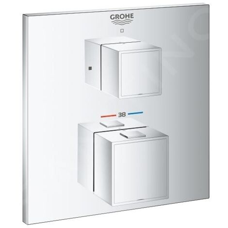 Mitigeur thermostatique de douche – Finition chromée GROHE StarLight – Montage encastré avec Rapido SmartBox – Température constante 38°C (1/5)