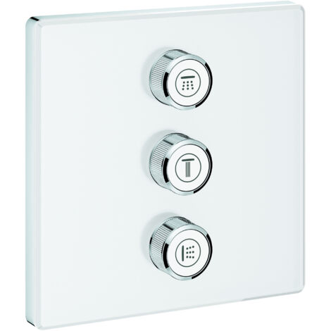 GROHE Robinet d'encastrement 3 voies Grohtherm Smart Control 29158 carré FMS moon white, 29158LS0 (1/4)