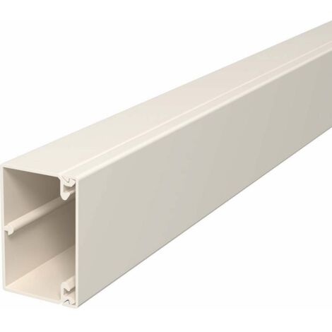 OBO Bettermann Wand- und Deckenkanal mit Bodenlochung 40x60x2000 Polyvinylchlorid cremeweiß RAL 9001, 2 Meter, 6020887