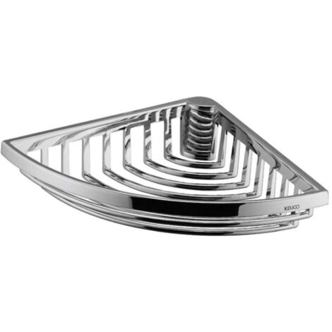 Keuco – Tablette d'angle en métal chrome – Fixation cachée – Dimensions 187x47x187mm – Amovible – 24944010000