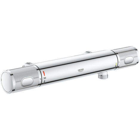 Mitigeur thermostatique de douche 34828000 – Finition chrome – Tête céramique 1/2' – Limiteur de température GROHE SafeStop