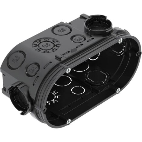 OBO Bettermann Boîte de raccordement d'appareil UP double version 2x Ø60xH66mm polypropylène noir foncé, 2003720 (1/3)