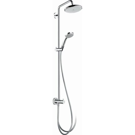 Hansgrohe – Colonne de douche Croma Showerpipe 220 1jet – Pommeau 220mm RainAir – Finition chromée – Longueur flexible 1,6m – 27224000 (1/5)
