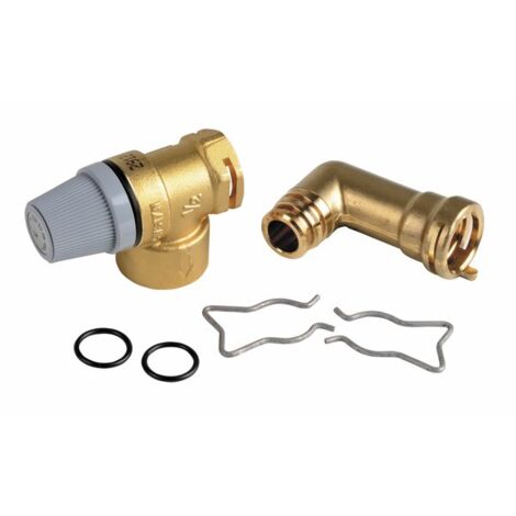 Soupape de sécurité chauffage central – Pression max 3 bars – Filetage sortie 1/2" – Compatible chaudières Vaillant