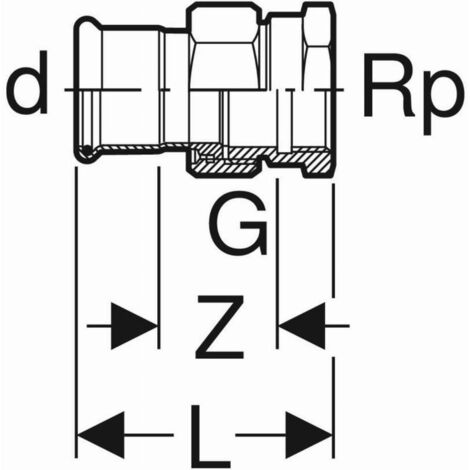 Geberit Mapress Acier C Raccord union avec filetage intérieur, DN 50, dø 54 mm, 25309 (1/3)