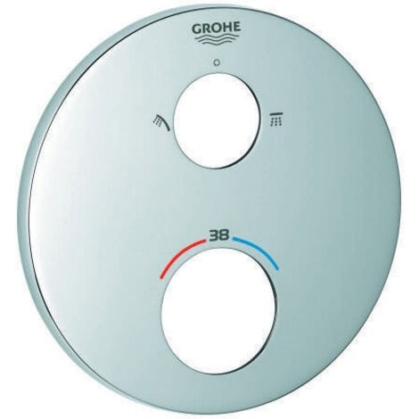 GROHE Rosace 49074 rond pour sets de robinetterie THM chrome, 49074000 (1/4)