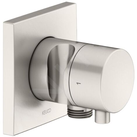 Keuco KE Robinet d'arrêt/inverseur 2 voies IXMO Comf.59557, raccord de flexible/douchette, carré, Nickel brossé, 59557051202 (1/2)