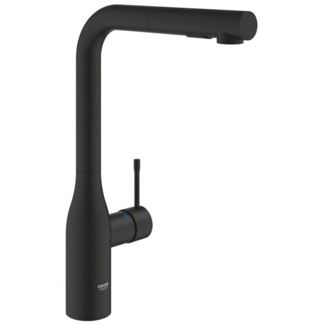 Mitigeur de cuisine avec douchette extractible – Finition phantom black – Hauteur sous bec 348mm – Saillie 204mm – Cartouche GROHE SilkMove (1/4)