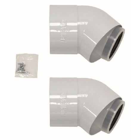 Vaillant Coude 45 degrés (2 pièces) cond. Conduit d'air/fumée, PP, 80/125 mm, 303211 (1/3)