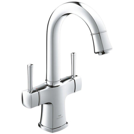 GROHE Mitigeur de lavabo 2 trous Grandera 20666 bec pivotant chrome, 20666000 (1/2)
