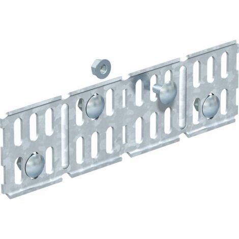 OBO Bettermann Connecteur longitudinal et d'angle pour chemin de câbles, horizontal 60x200 Acier galvanisé sendzimir, 6067115 (1/2)