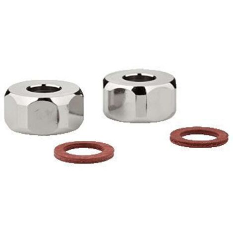 GROHE Raccord à visser 12901 1/2\" perçage 10,5mm nickelé chrome 2 pièces, 1290100M (1/2)