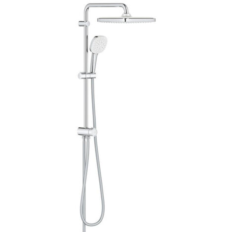 Grohe – Colonne de douche sans robinetterie Tempesta 250 Cube – Douche murale avec inverseur – Bras de douche 390 mm – Flexo 1500 mm
