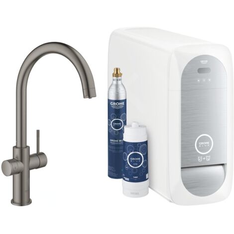 GROHE Kit de démarrage GROHE Blue Home 314551 Bluetooth/WIFI bec C hard graphite brossé, 31455AL1 (1/5)