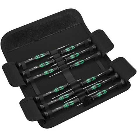 Wera Serie Kraftform Micro Set de 12 destornilladores negro verde (1/5)