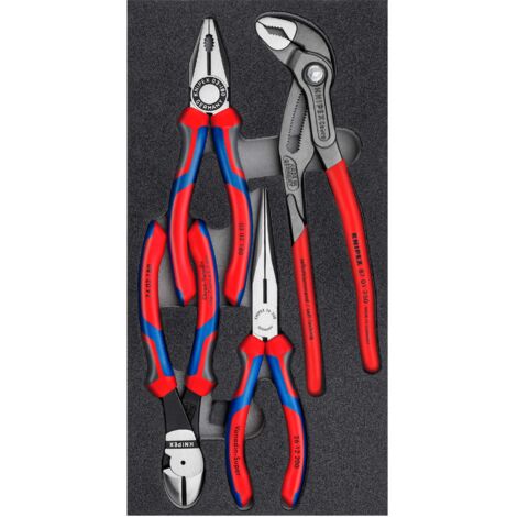 KNIPEX 00 20 01 V15 Juego de alicates en alojamiento de espuma 4 unidades
