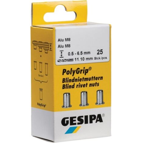 GESIPA Tuerca Ciega PolyGrip® Vástago remache d x l 7 x 13,5 mm M5 - 1464843 (1/2)