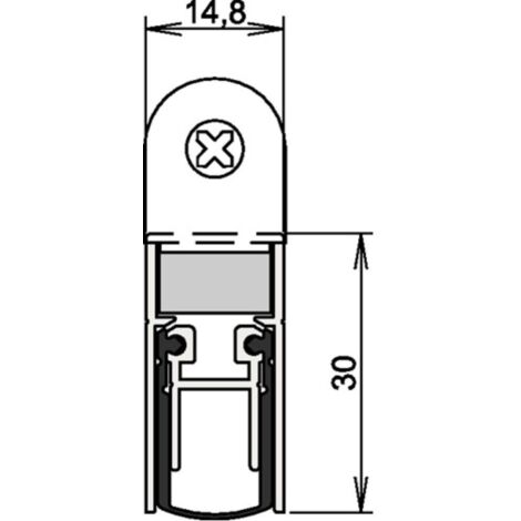 athmer Sello de puerta Schall-Ex DUO L-15 WS 1-382 2-s.L.1208mm Aluminio plateado HLT - 1-382-1210 (1/2)