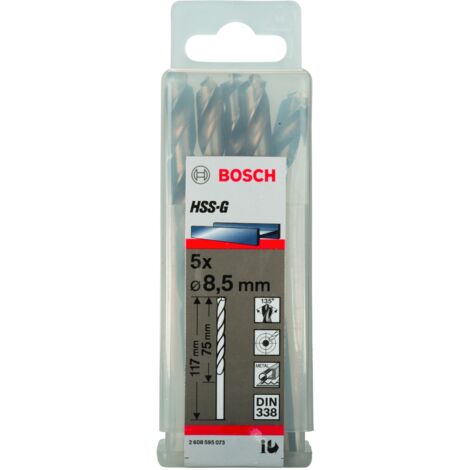 Bosch PRO Metal HSS-G Broca espiral 8,5 x 75 x 117 mm - 2608595073