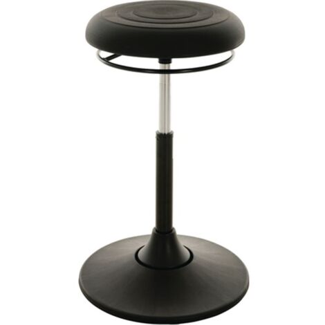 LOTZ Taburete giratorio base platillo de plástico espuma integral PU negro altura del asiento 510-700mm - I11134-05 (1/3)
