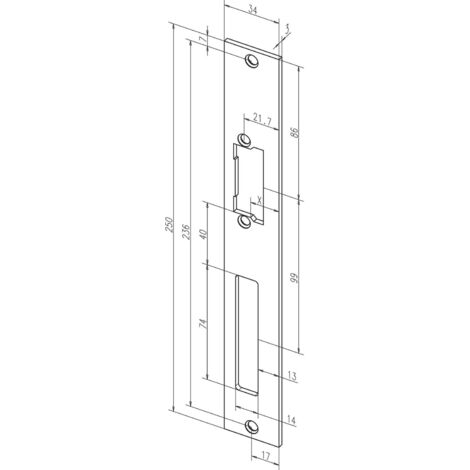 ASSA ABLOY Placa plana de cierre 94A VA ma ktg.B.34xL.250mm DIN I/D - -------94A35-01 (1/2)