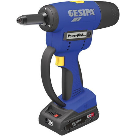 GESIPA Akkublindnietsetzgerät PowerBird Pro Gold Ed 9-tlg.20000N Schiebeakku,Ladegerät - 1679666 (1/3)
