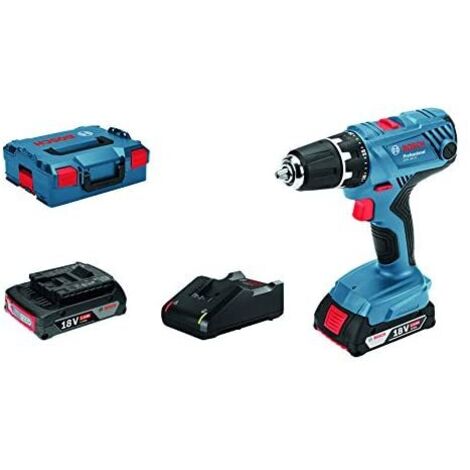 Taladro atornillador BOSCH PROFESSIONAL GSR 18V-21 + 2 baterías de 2,0Ah + GAL 18V-40 L-BOXX (1/5)