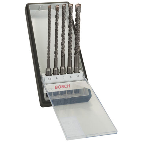 BOSCH 2 607 019 929 - JUEGO DE 5 BROCAS PARA MARTILLOS PERFORADORES ROBUST LINE SDS-PLUS-5 - Ø 5,5,6,7,8,10 X 165MM (PACK DE 5) (1/5)