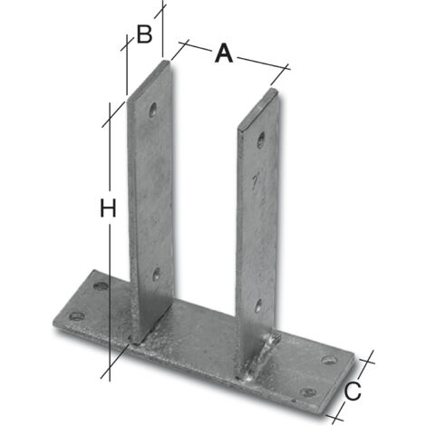 GAH  Alberts  U-Pfostenträger  ETA-10/0210  91x200x60x50x200mm  TZN  z.Aufschr  -  212797 (1/2)