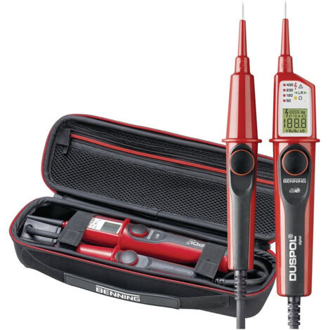 Comprobador de tensión/continuidad DUSPOL® dig.+Premium con funda 1-1000 V AC/1-1200 V DC