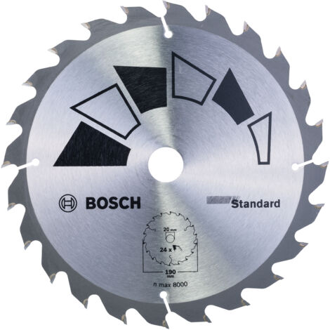 Bosch Hoja de sierra circular ESTÁNDAR D= 190 mm Taladro= 20 mm Z= 24 - 2609256818 (1/5)