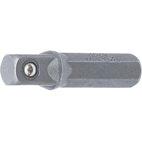 BGS  Adaptador  de  trinquete  para  puntas  hexagonal  exterior  6,3  mm  (1/4")  -  cuadrado  exterior  6,3  mm  (1/4")  30  mm  -  8202 (1/3)