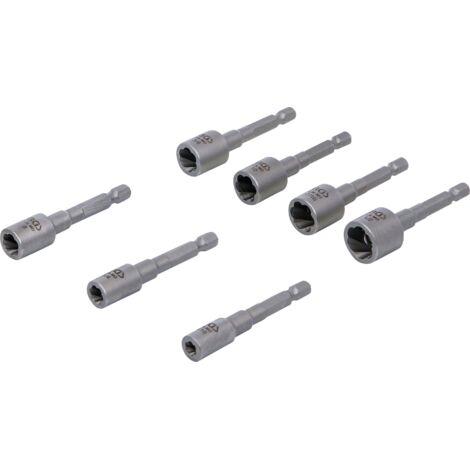 Juego extractor para tornillos y tuercas entrada hexágono exterior 6,3 mm (1/4") para taladros eléctricos 7 piezas (1/4)