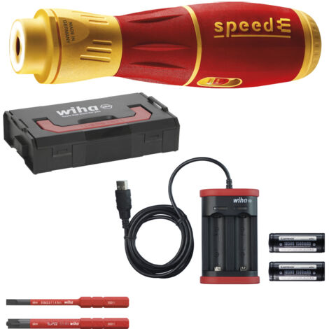 Wiha Destornillador eléctrico speedE® II electric surtido de 7 uds., con slimBits, baterías y cargador USB en L-Boxx Mini (44318) (1/3)