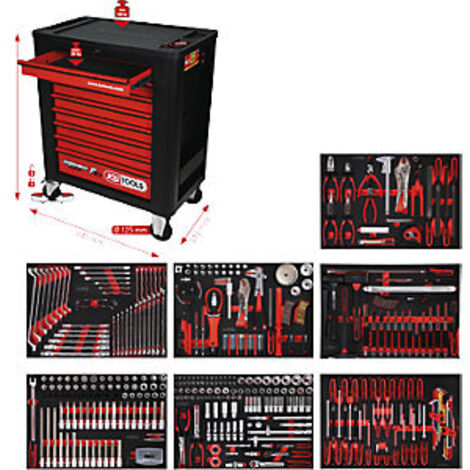 Juego  de carro  de taller  KS TOOLS  Performanceplus P15  con 397  herramientas para  7 cajones  - 815.7397 (1/5)