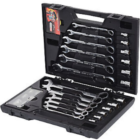 KS TOOLS GEARplus ANILLO DE PARADA con carraca boca anular juego de 30 piezas con adaptador - 503.4960 (1/5)
